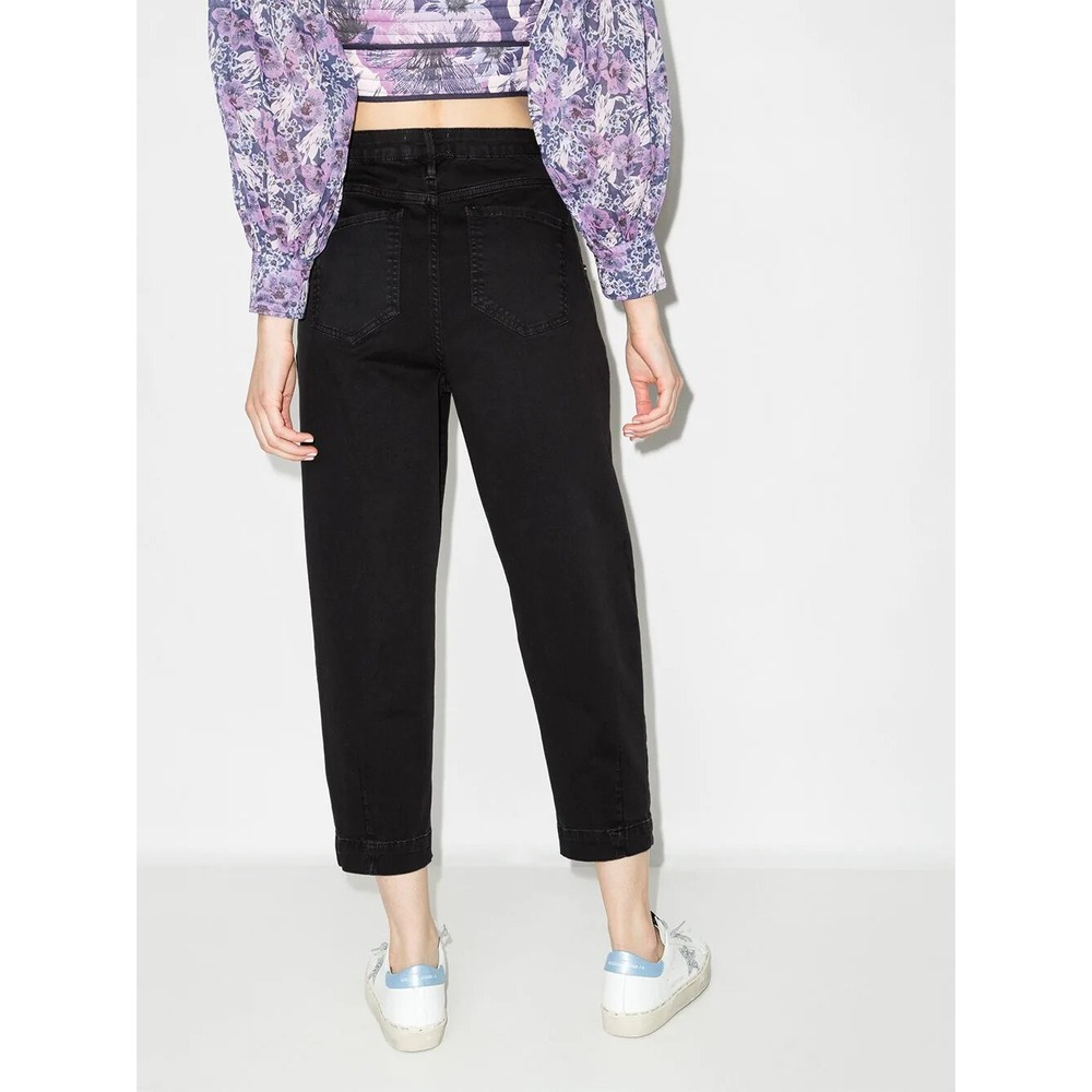 FRAME Cropped Tapered High Waisted Black‎ Jeans size 27 - Picture 2 of 9
